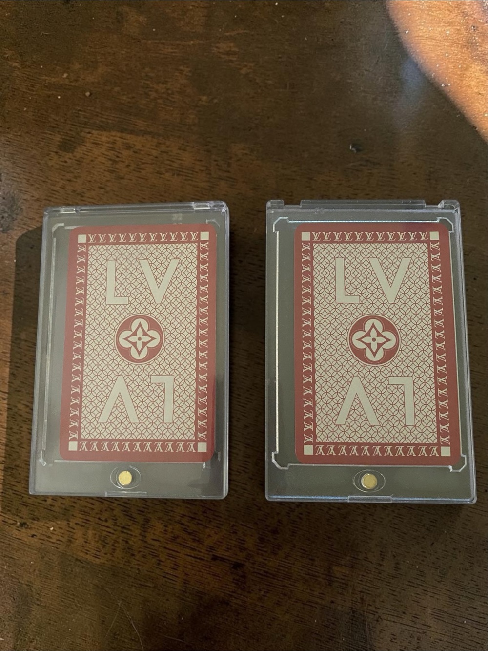 Set of 2 Louis Vuitton Collectible Playing Cards in Clear Cases